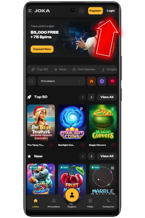 Locate login button